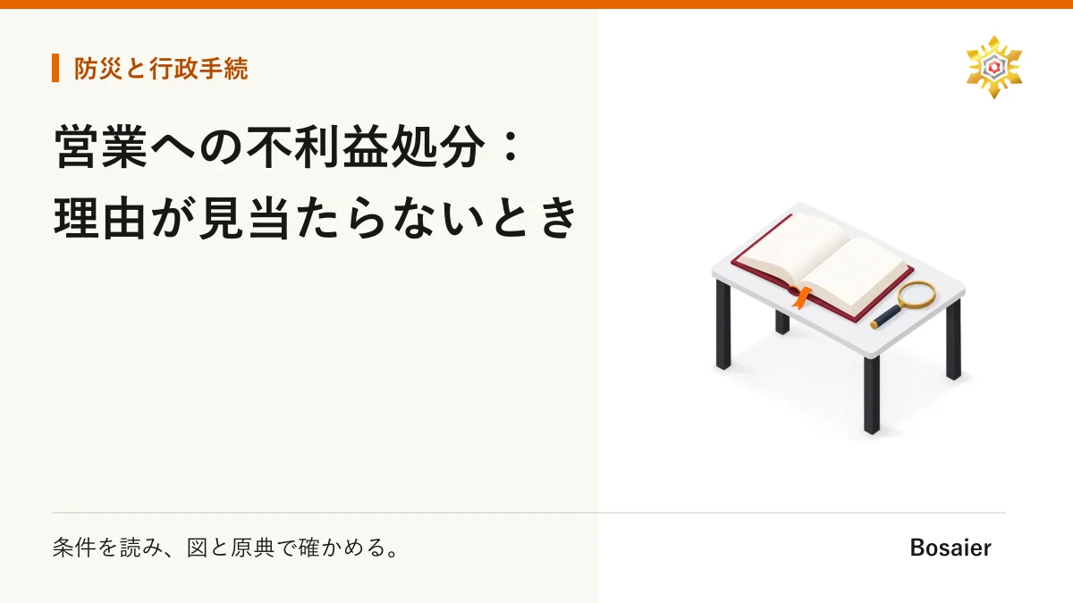 営業への不利益処分：理由が見当たらないとき