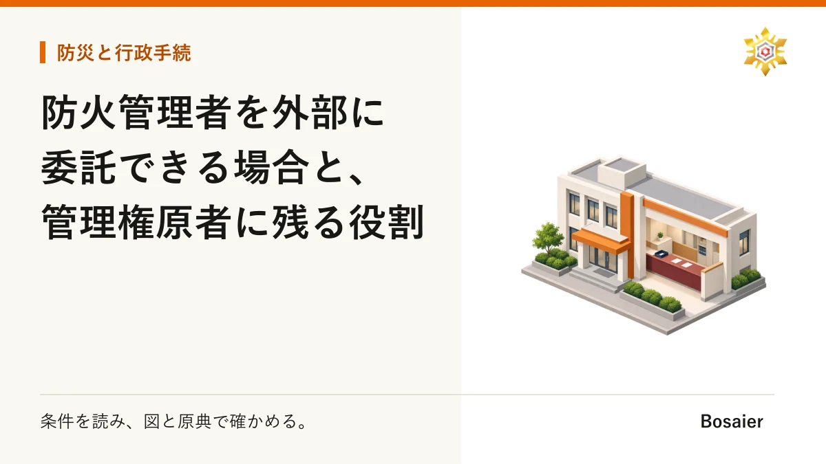 防火管理者を外部に委託できる場合と、管理権原者に残る役割