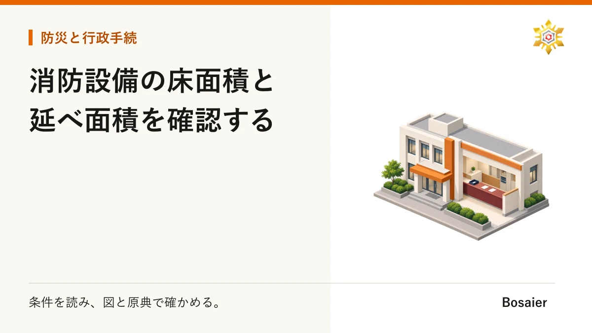 消防設備の床面積と延べ面積を確認する