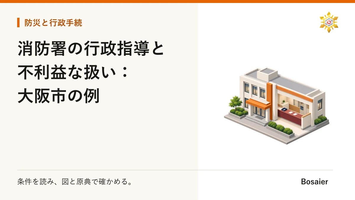 消防署の行政指導と不利益な扱い：大阪市の例