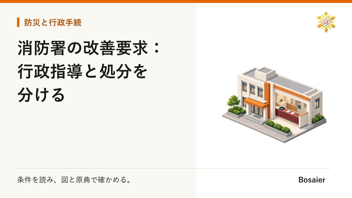 消防署の改善要求：行政指導と処分を分ける