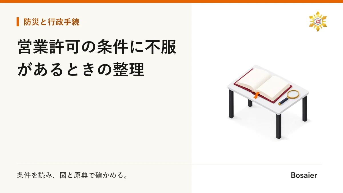 営業許可の条件に不服があるときの整理