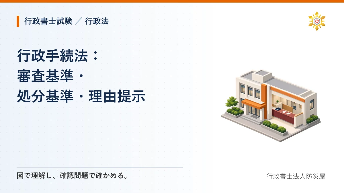 行政手続法：審査基準・処分基準・理由提示｜行政書士試験・行政法