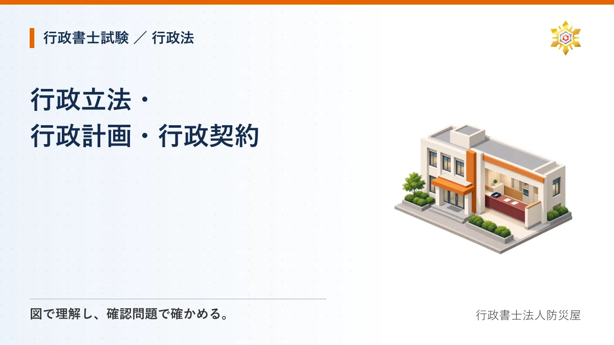 行政立法・行政計画・行政契約｜行政書士試験・行政法