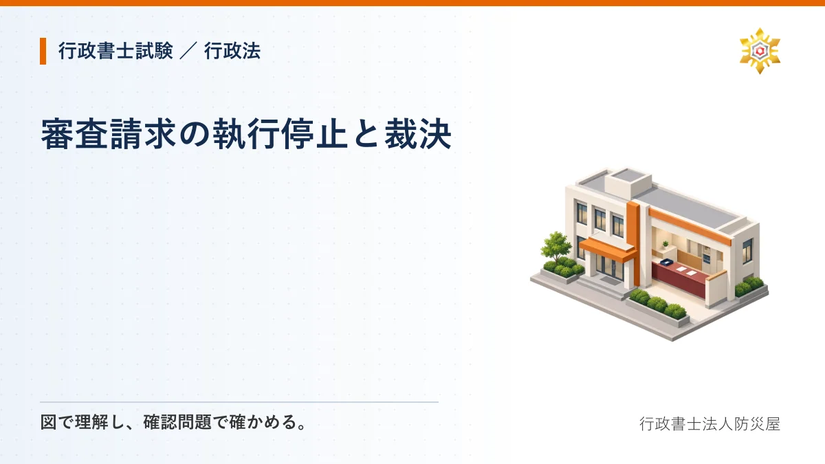 審査請求の執行停止と裁決｜行政書士試験・行政法