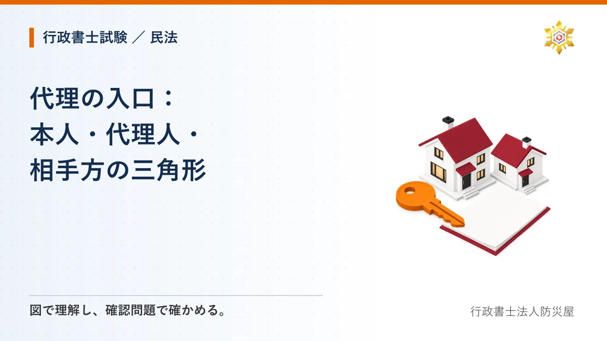 代理の入口:本人・代理人・相手方の三角形|行政書士試験・民法