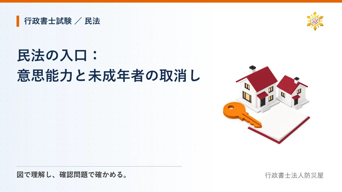 民法の入口:意思能力と未成年者の取消し|行政書士試験・民法