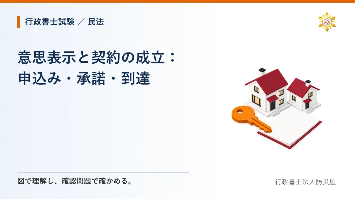 意思表示と契約の成立:申込み・承諾・到達|行政書士試験・民法