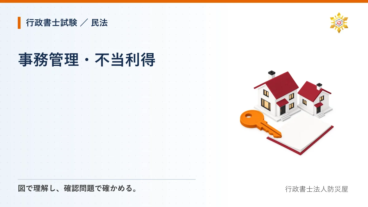 事務管理・不当利得|行政書士試験・民法