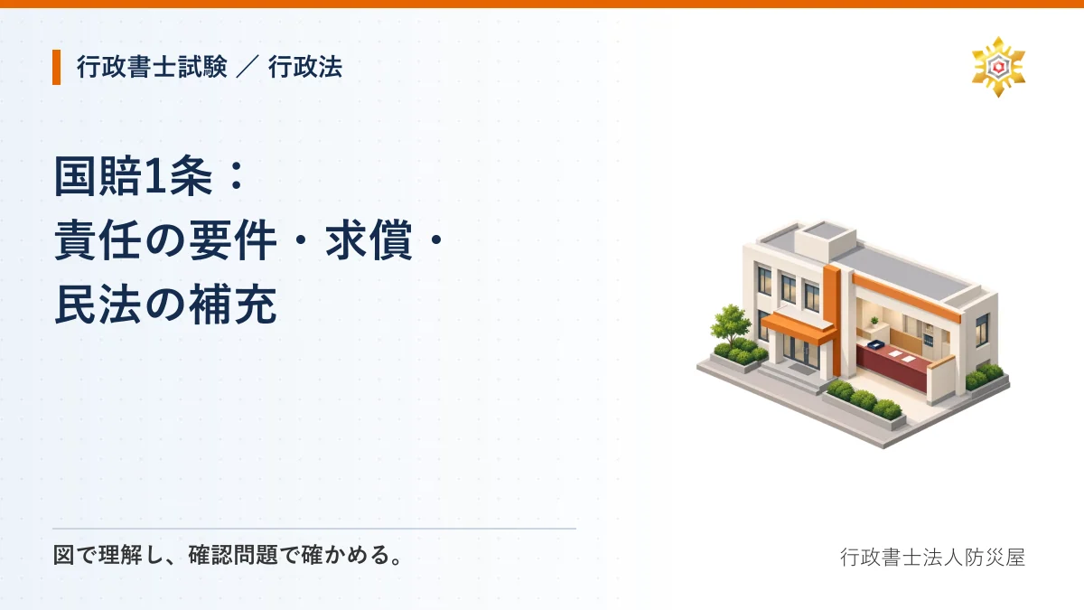 国賠1条：責任の要件・求償・民法の補充｜行政書士試験・行政法