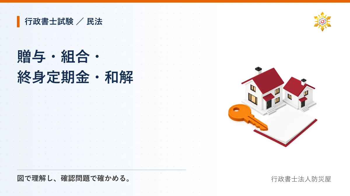 贈与・組合・終身定期金・和解|行政書士試験・民法