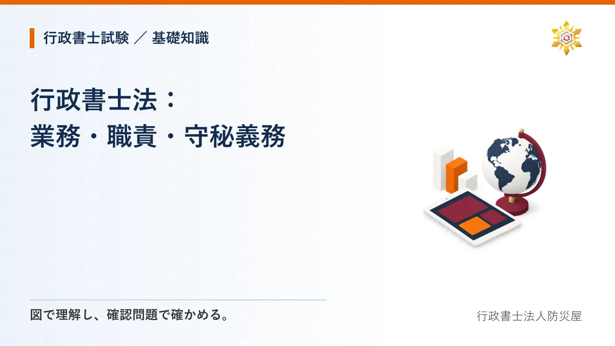 行政書士法：業務・職責・守秘義務｜行政書士試験・基礎知識