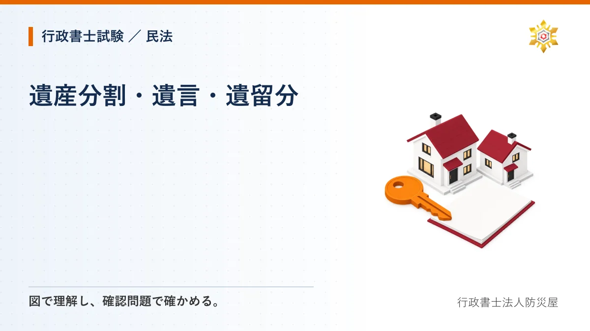 遺産分割・遺言・遺留分|行政書士試験・民法