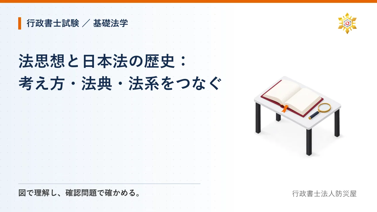 法思想と日本法の歴史：考え方・法典・法系をつなぐ｜行政書士試験・基礎法学