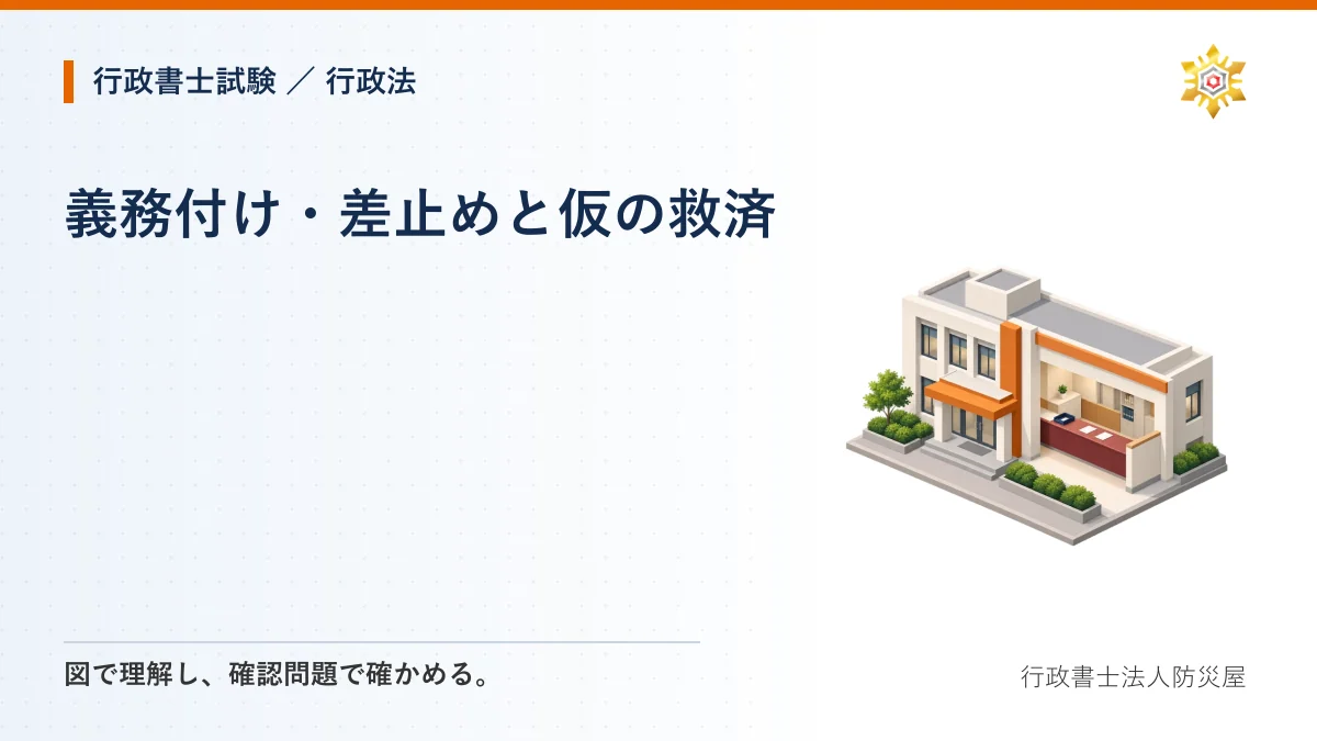 義務付け・差止めと仮の救済｜行政書士試験・行政法