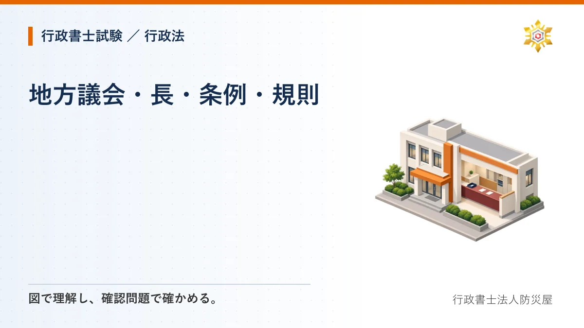 地方議会・長・条例・規則｜行政書士試験・行政法