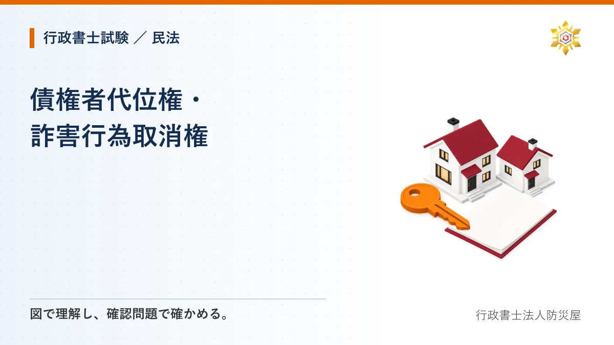 債権者代位権・詐害行為取消権|行政書士試験・民法