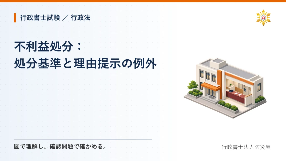 不利益処分：処分基準と理由提示の例外｜行政書士試験・行政法