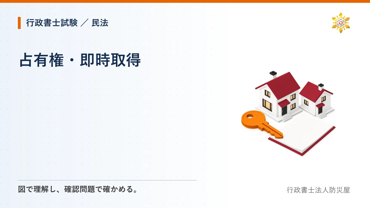 占有権・即時取得|行政書士試験・民法