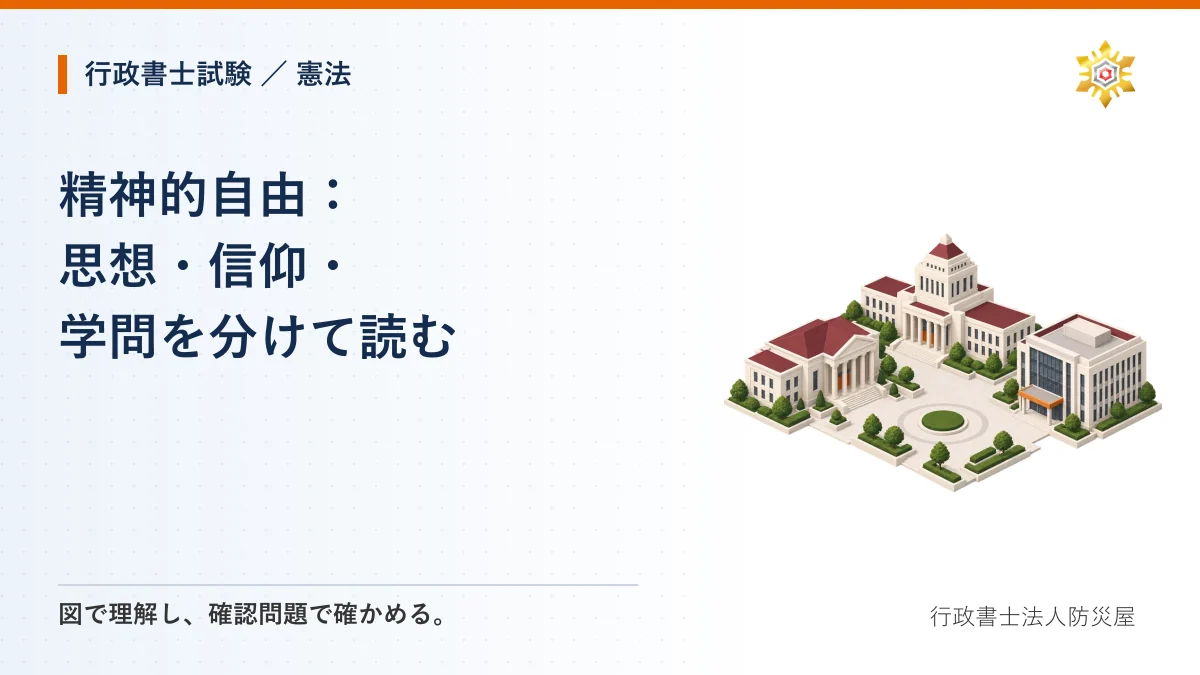 精神的自由:思想・信仰・学問を分けて読む|行政書士試験・憲法